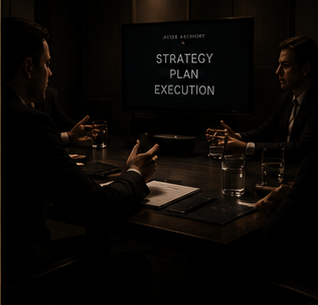Bastidor de reuniao estrategica premium