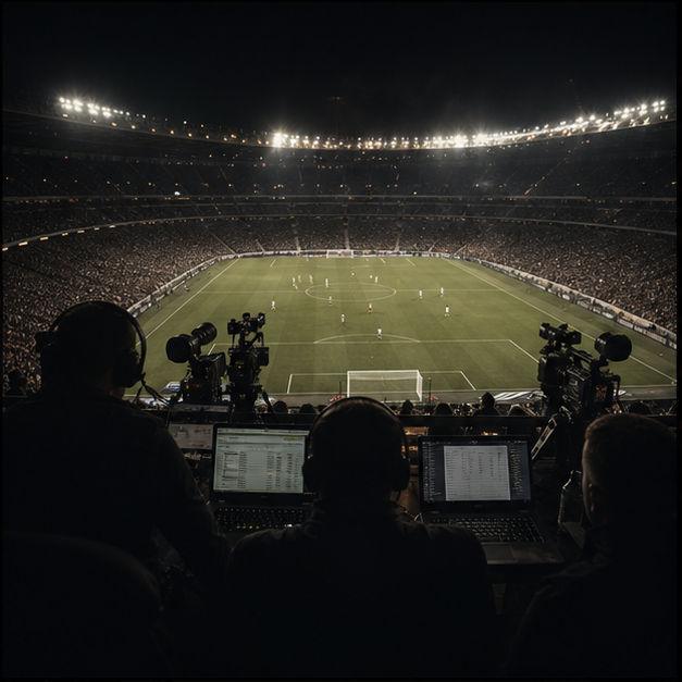 Campo de futebol em atmosfera cinematografica